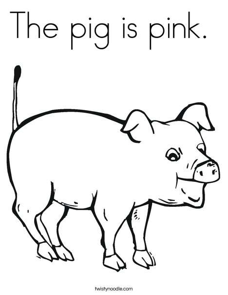 468x605 The Pig Is Pink Coloring Page