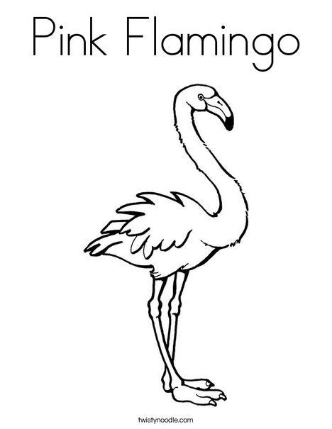 468x605 Pink Flamingo Coloring Page