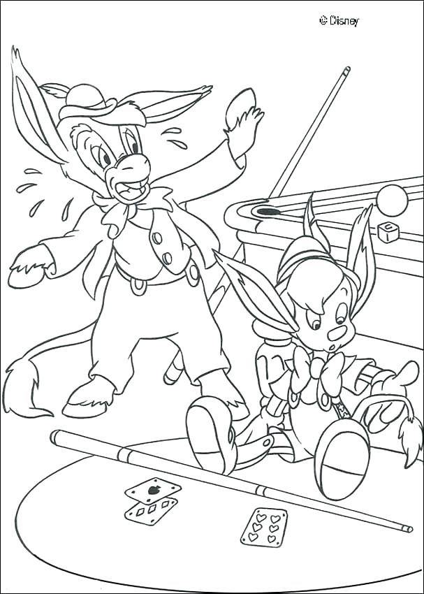 607x850 Pinocchio Coloring Page Cricket Coloring Page A If You Could Wish
