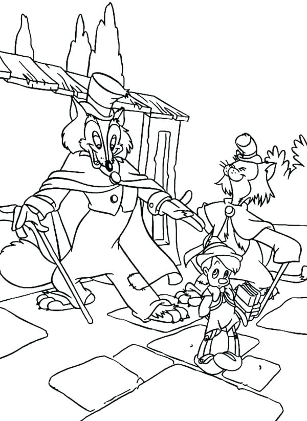 600x823 Pinocchio Coloring Pages Coloring Pages Honest And John Is Trying