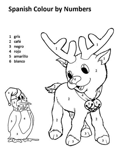 397x508 Spanish Christmas Coloring Pages Christmas Spanish Color Numbers