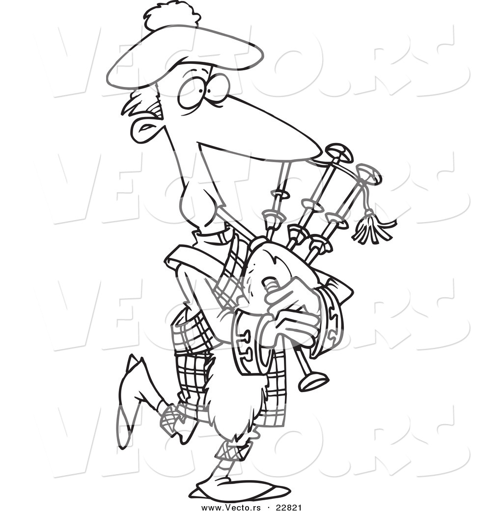 1024x1044 Vector Of A Cartoon Man Playing Bag Pipes