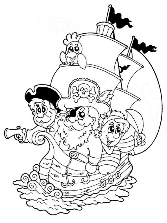 576x768 Cartoon Pirates Coloring Page Animal Pages Of Kidscoloringpage