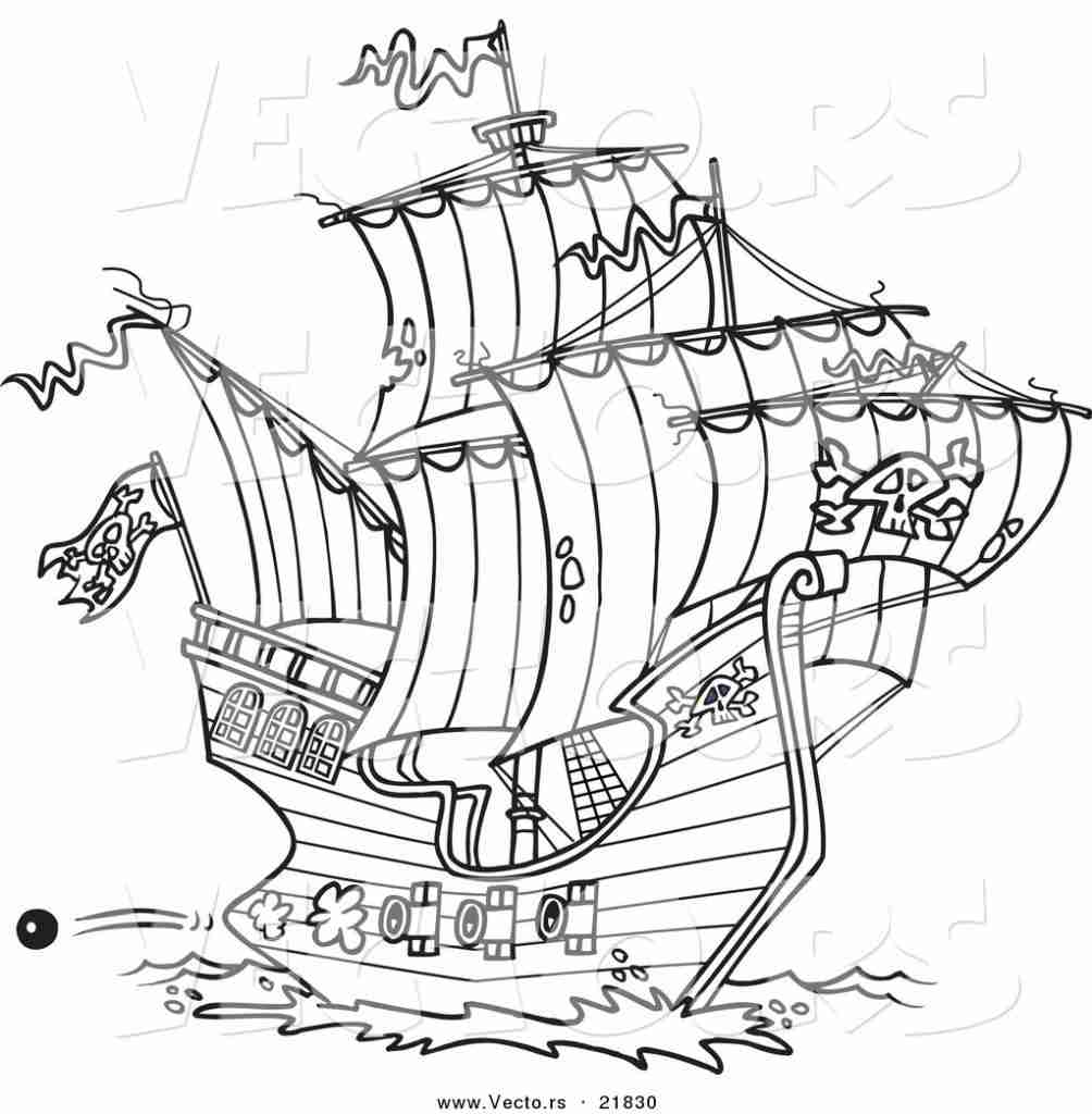 1004x1024 Pirate Coloring Pages Ship Pirates Ships In Color Page