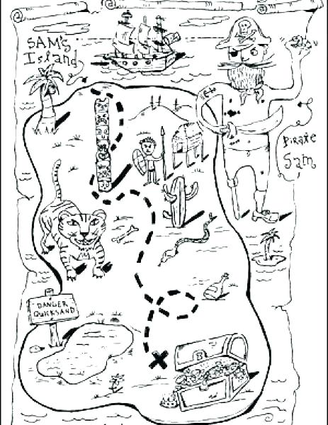 463x600 Treasure Map Coloring Page Printable Drawing Board Weekly Treasure