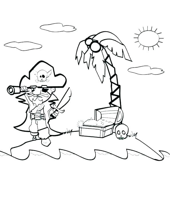 594x768 Pirate Map Coloring Page