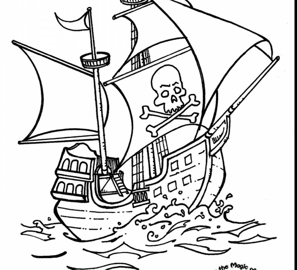 1188x1080 The Brilliant Pirate Ship Coloring Page Easy For Kids Free