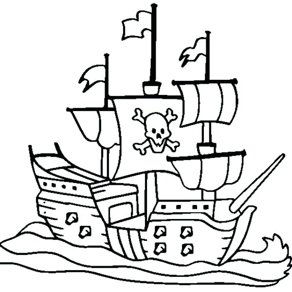 600x600 Pirate Ship Coloring Page Icontent