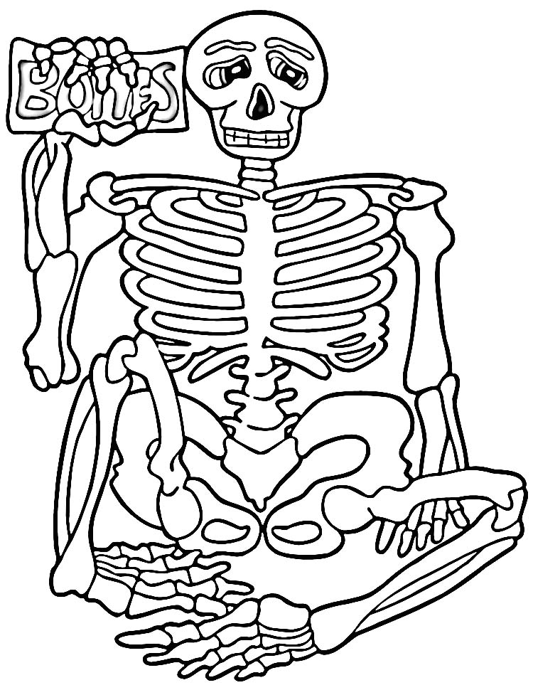 750x970 Free Printable Skeleton Coloring Pages For Kids