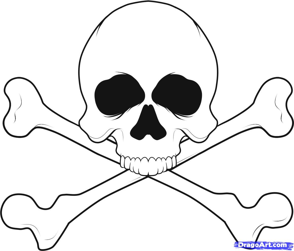 1159x991 Easy To Draw Skulls How To Draw A Skull And Crossbones Step