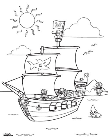 372x482 Pirate Themed Coloring Pages