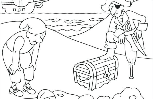 630x409 Pirate Treasure Chest Coloring Lesson Kids Coloring Page Pirate