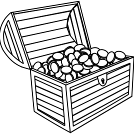 268x268 Pirate Treasure Chest With Coins Clip Art Cliparts And Others