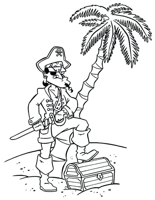 600x776 Pirates Coloring Pages Pirate Captain Treasure Chest Coloring