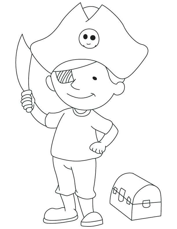 612x792 Treasure Chest Coloring Pages Pirate Boy With Treasure Chest