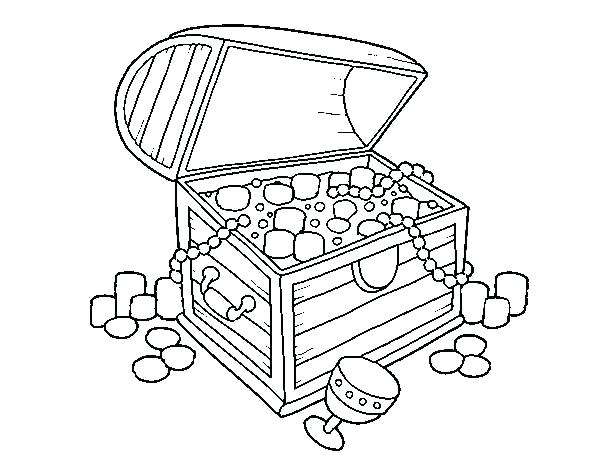 600x470 Treasure Chest Coloring Pages S Pirate Treasure Chest Colouring