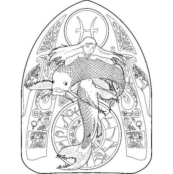 570x571 Mermaid Coloring Page