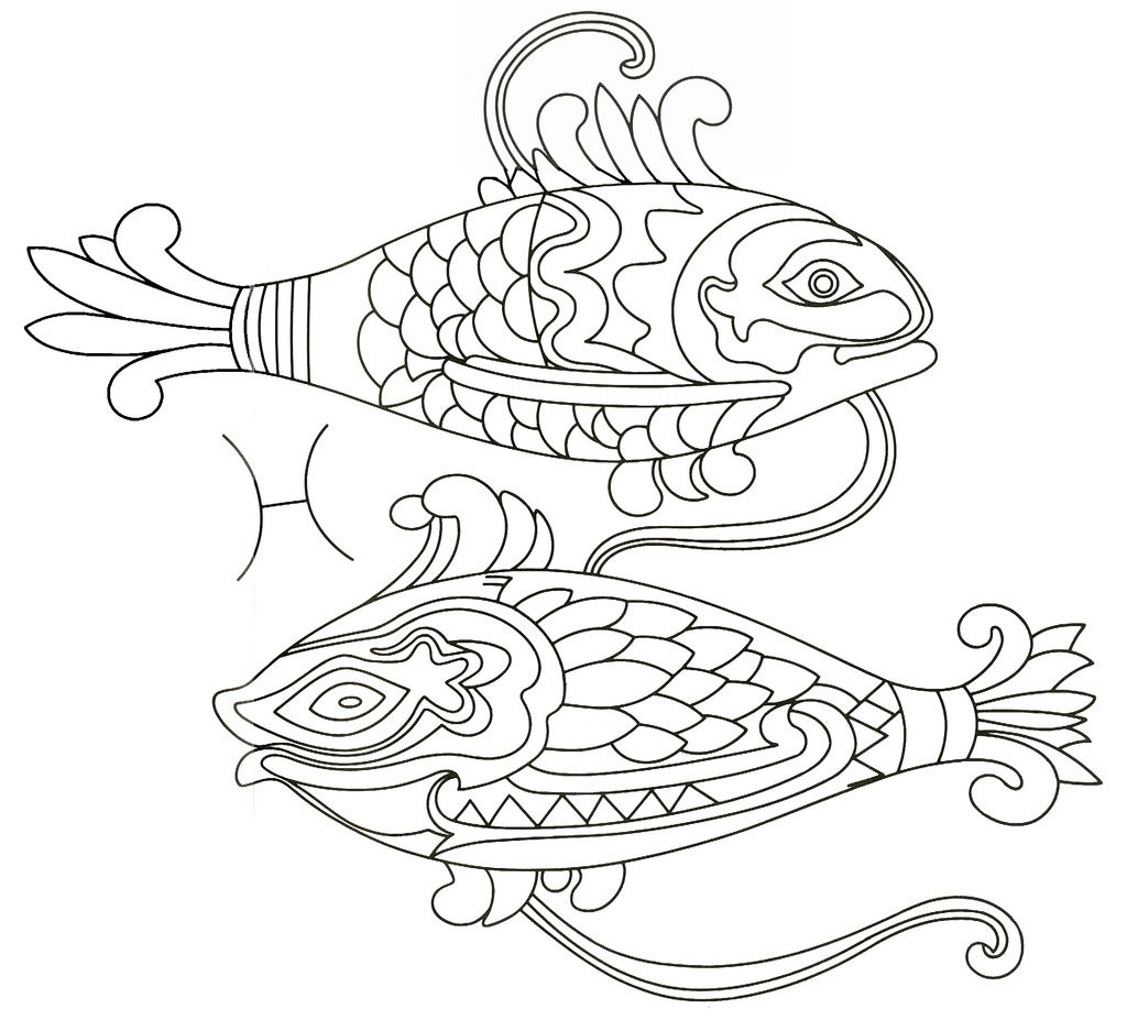1024x927 Pisces Pisces, Adult Coloring And Photos