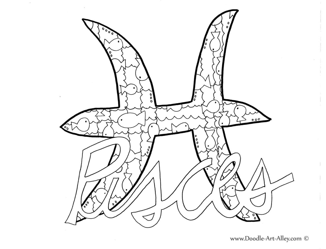 1375x1050 Pisces Coloring Pages