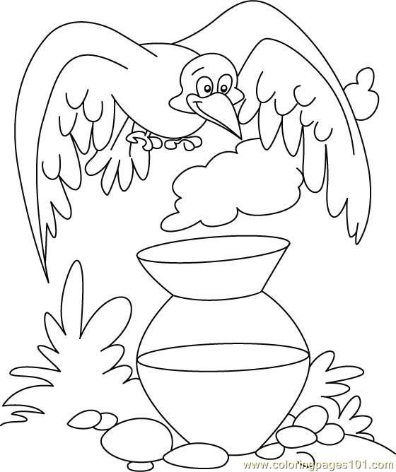 560x668 Crow Siting On Mug Coloring Page