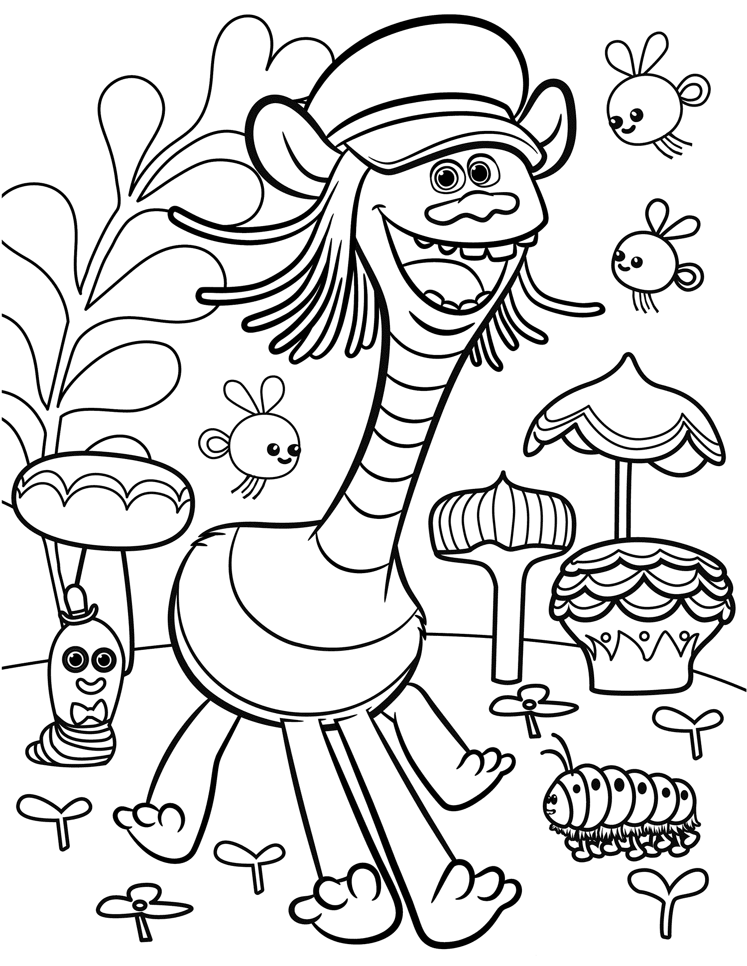 1500x1940 Trolls Movie Coloring Page Pixels Phoebe