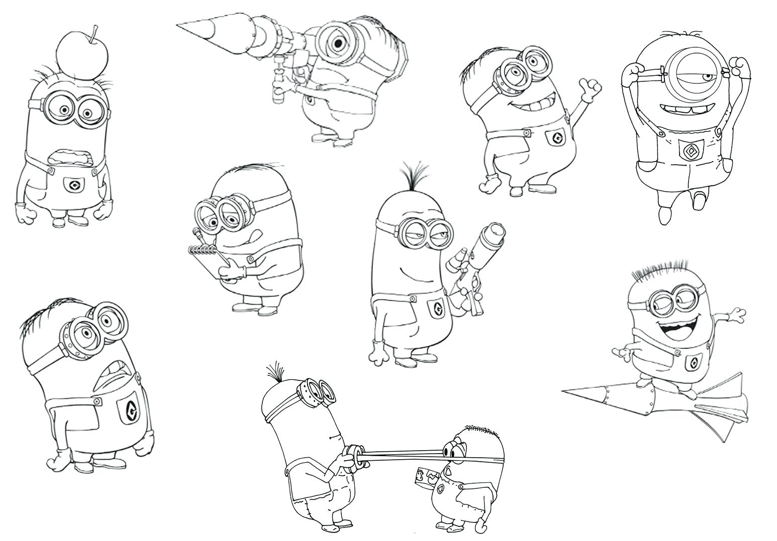 1546x1078 Despicable Me Colouring Pixels The Movie Coloring Pages Minions