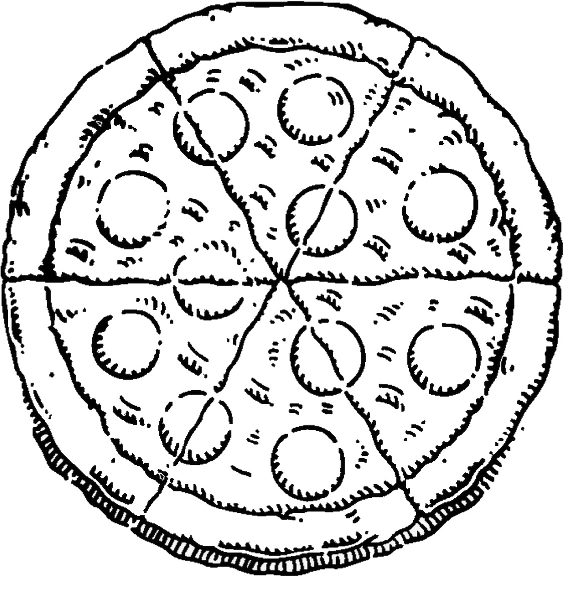 1126x1200 Pizza Coloring Pages