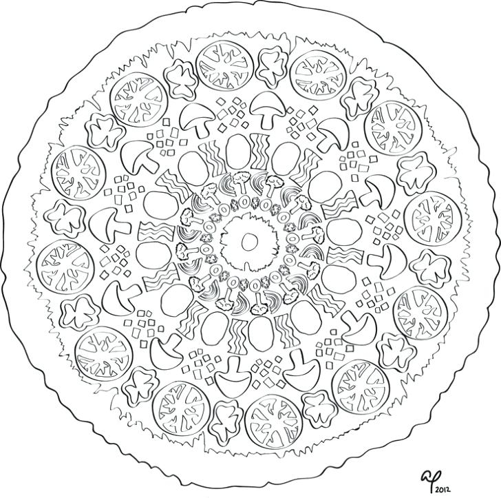 728x723 Coloring Page Pizza Free Printable Pizza Coloring Pages Images