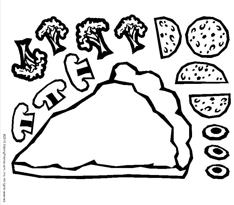 803x704 Pizza Coloring Pages For Childrens Printable For Free
