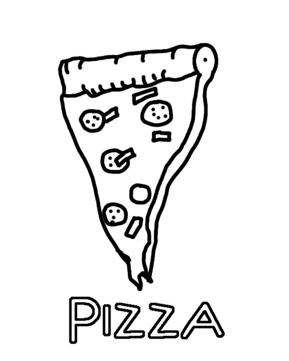 580x725 Pizza Coloring Pages Slice