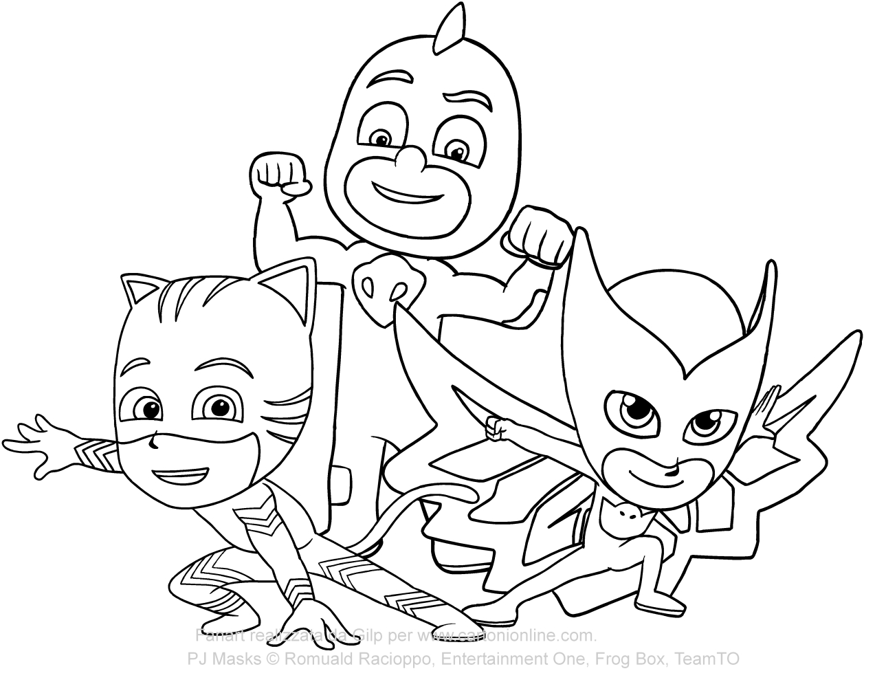 1273x992 Pj Masks Coloring Pages