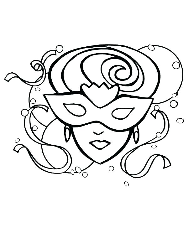 600x776 Cat Mask Coloring Page