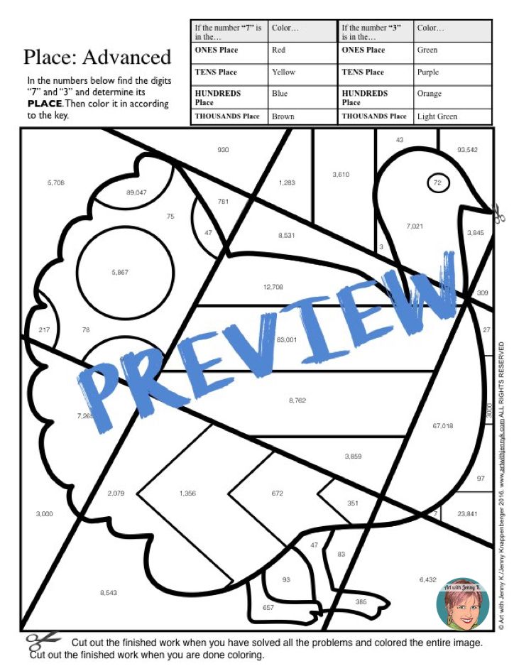 724x945 Place Value Coloring Sheets W Designs For The Entire Year