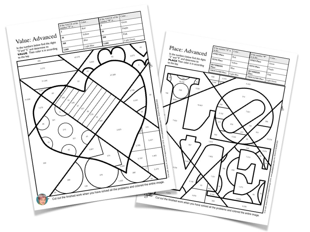 1024x768 Place Value Coloring Page Bilingual Education