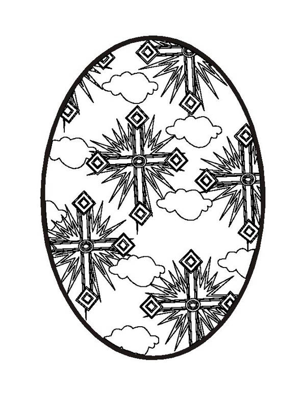 600x777 Easter Egg Cross Coloring Pages Batch Coloring