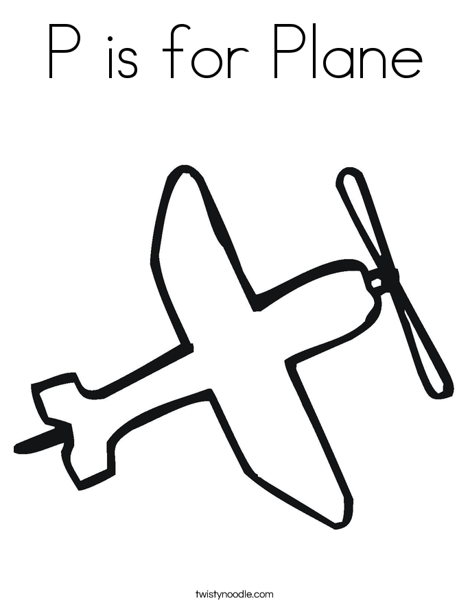 685x886 P Is For Plane Coloring Page