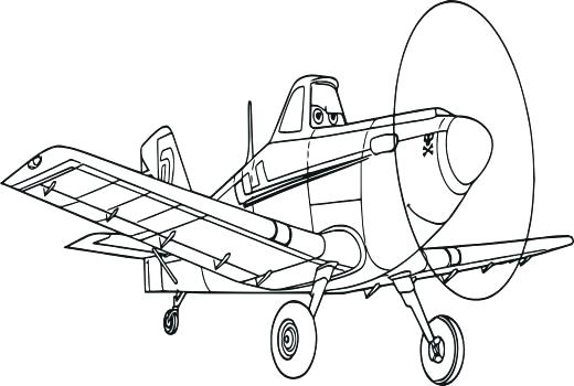 520x350 Airplane Coloring Pages For Adults