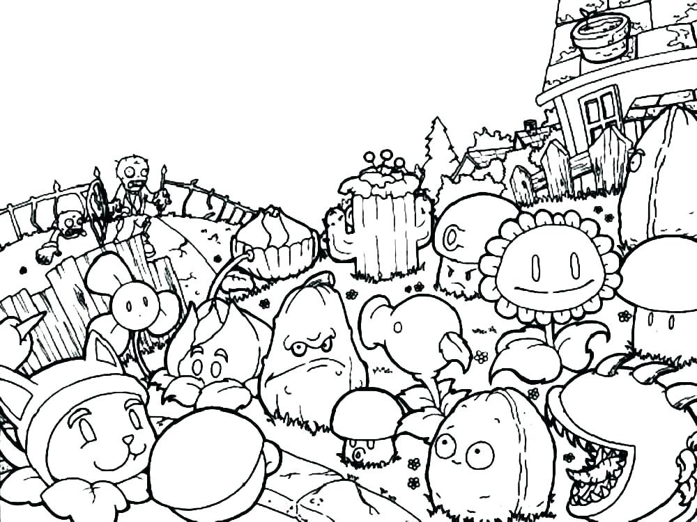 1000x750 Plants Vs Zombies Coloring Pages Pix For Plants Vs Zombies