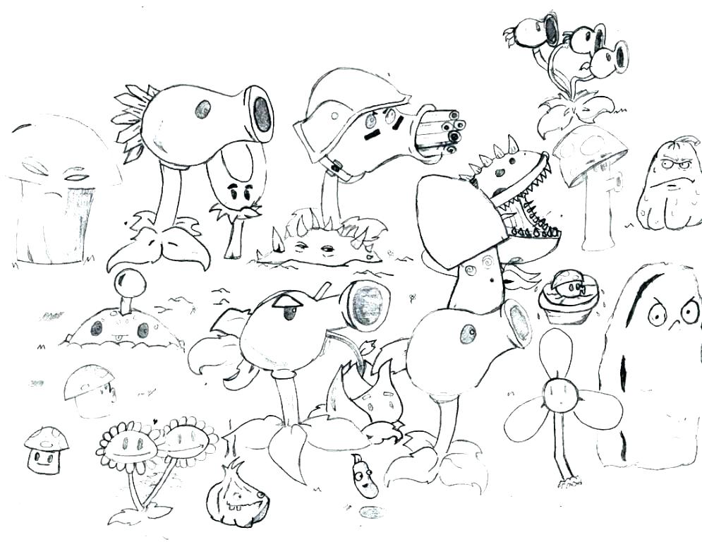 995x768 Plant Vs Zombies Coloring Pages