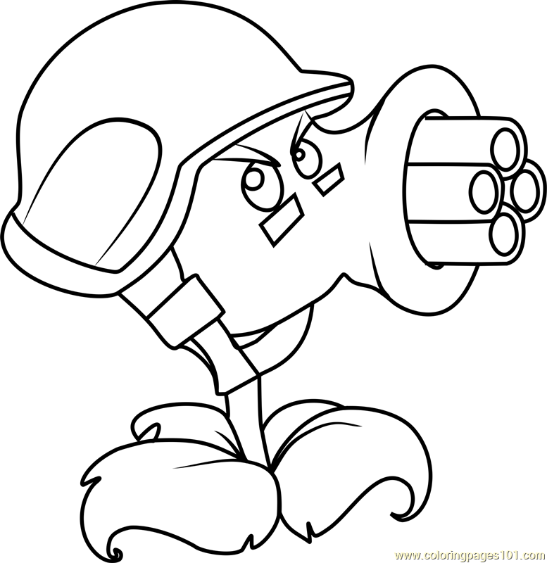777x800 Gatling Pea Coloring Page