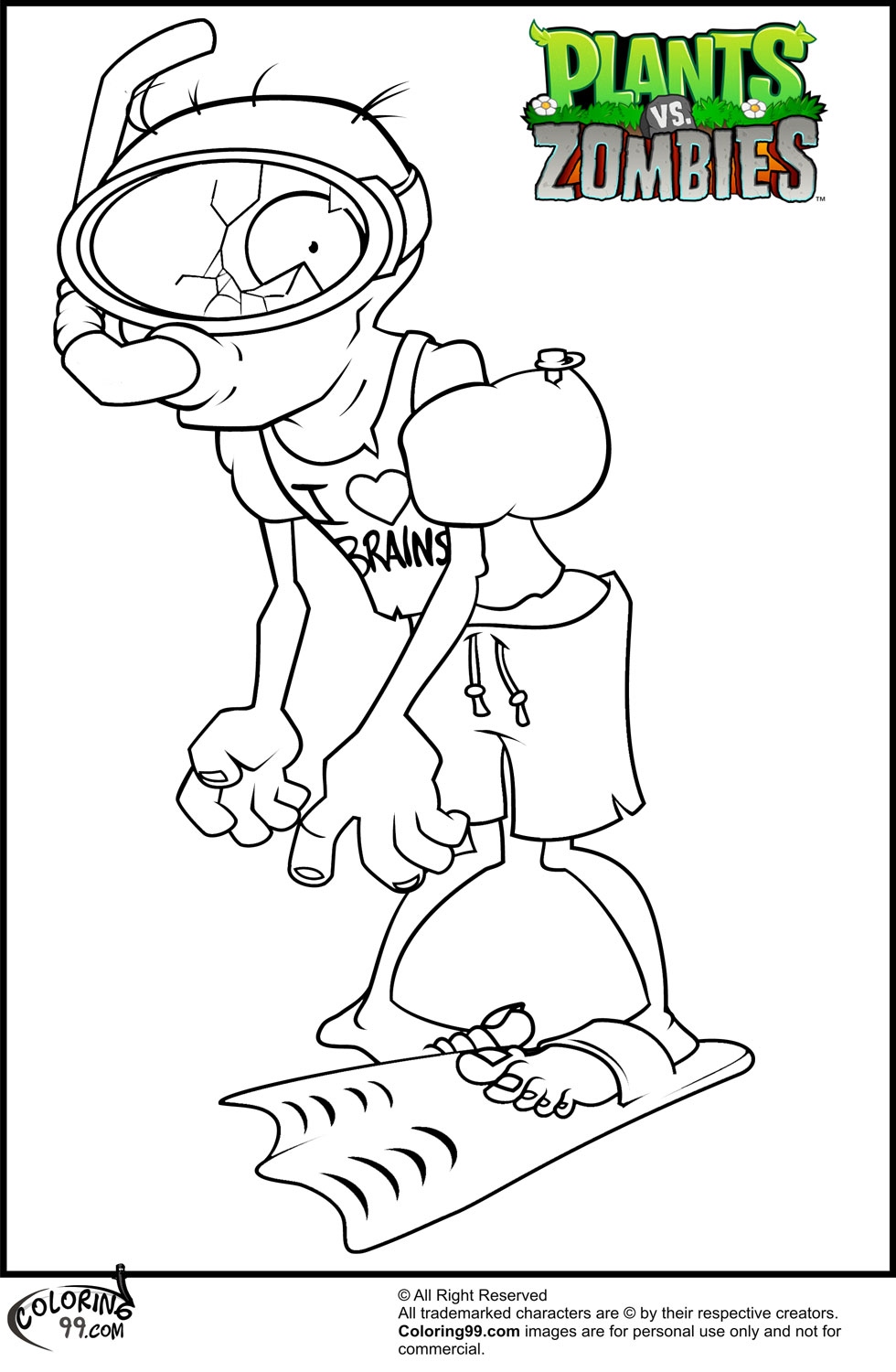 980x1500 Unique Plants Vs Zombies Coloring Pages Kids Information