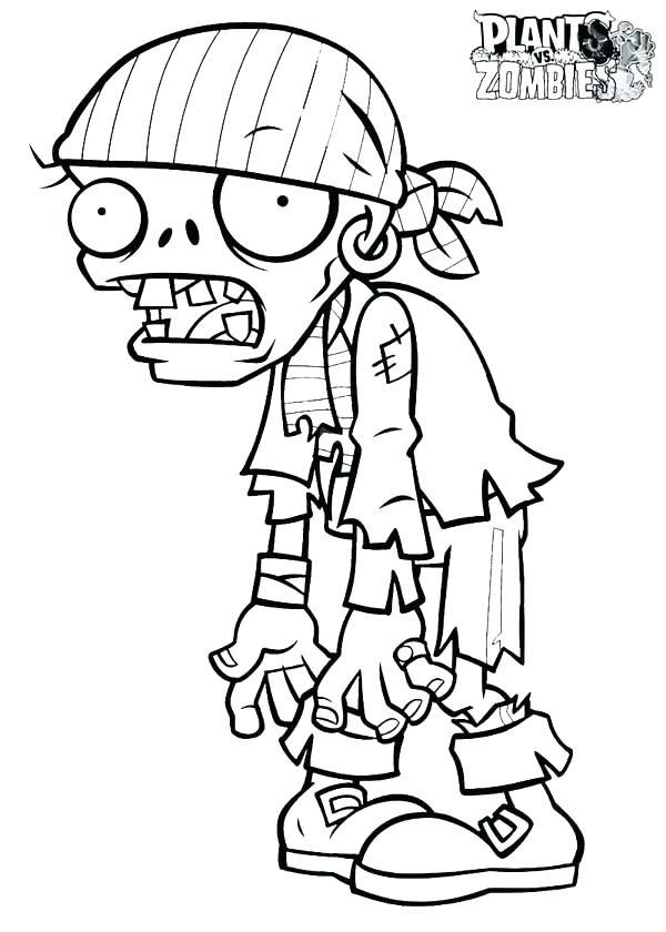 600x840 Plants Vs Zombies Coloring Pages Plus Pirate Zombie In Plant Vs