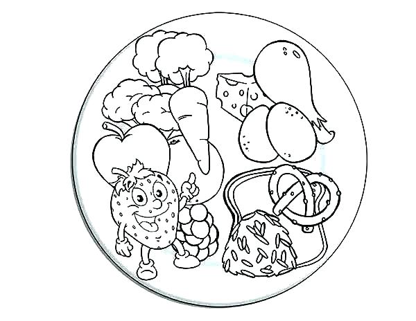 600x464 Colouring Pages Of Healthy Foods Healthy Food Plate Coloring Page