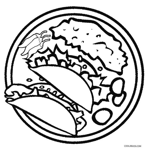 628x645 Plate Of Food Coloring Page