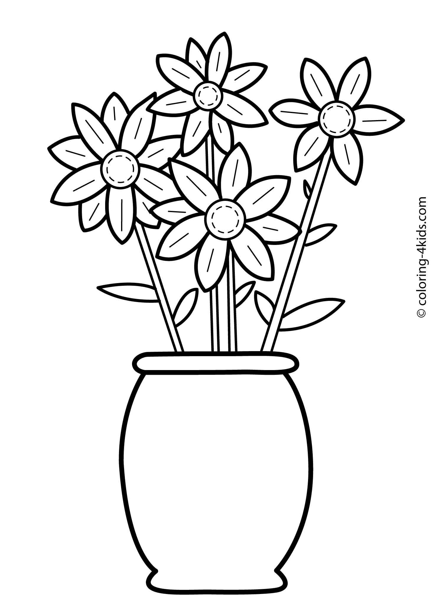 1483x2079 Flowers Coloring Pages For Kids, Printable, Bordados Con