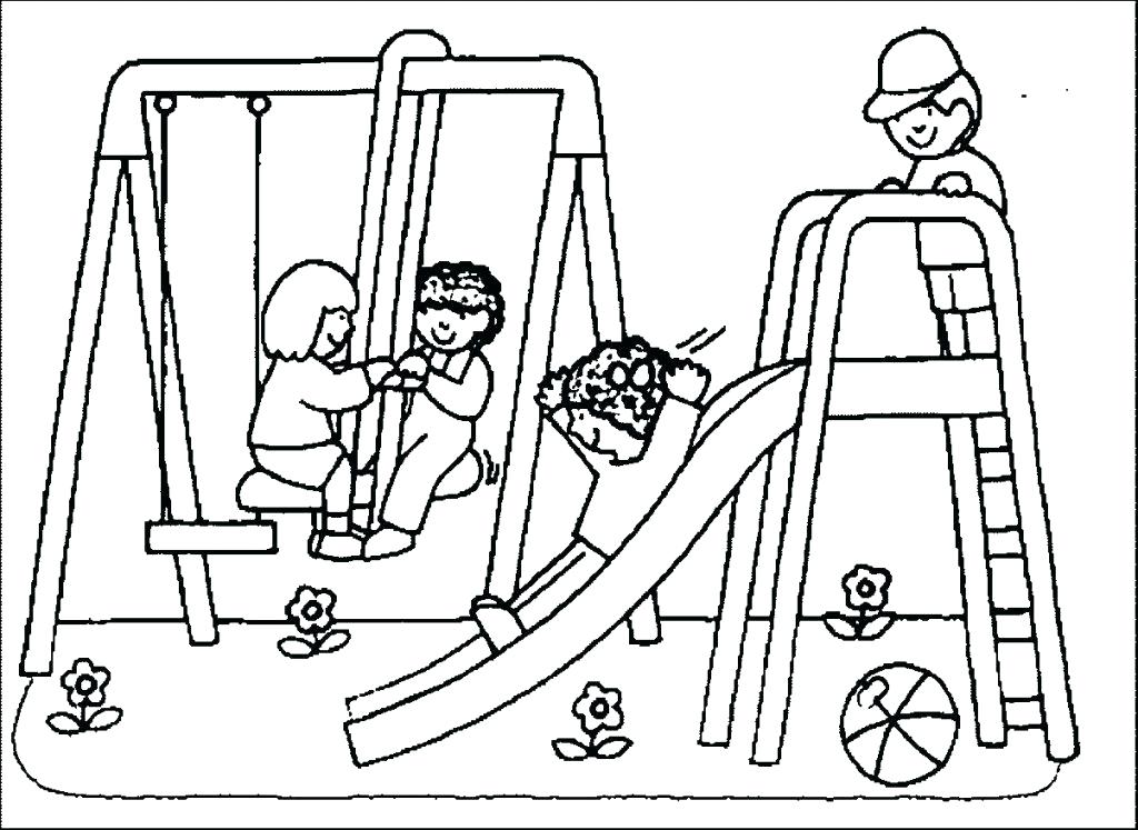 1024x747 Playground Coloring Pages Large Size Of Playground Coloring Pages