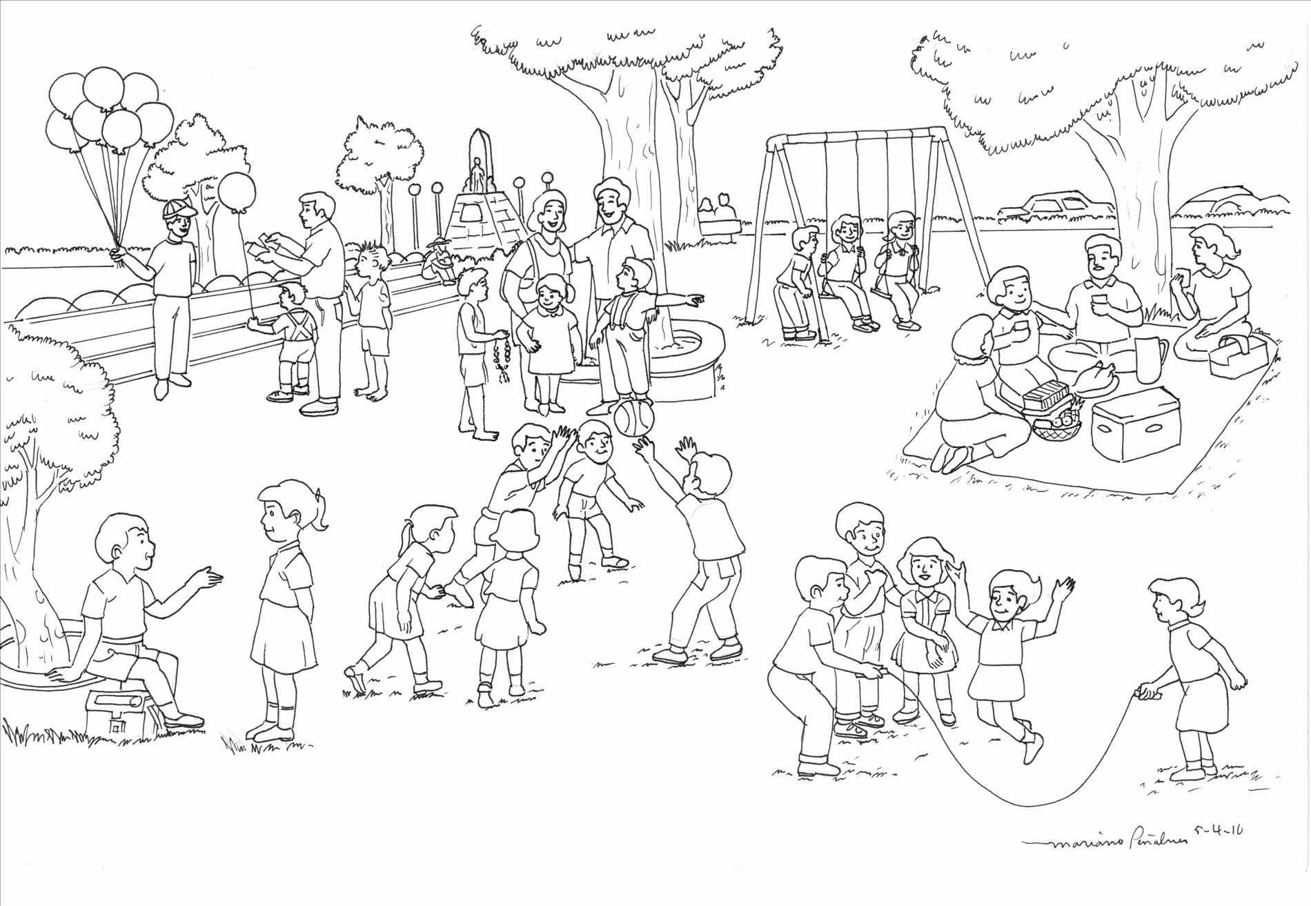 1900x1313 The Images Collection Of Scene Playground Equipment Coloring Pages