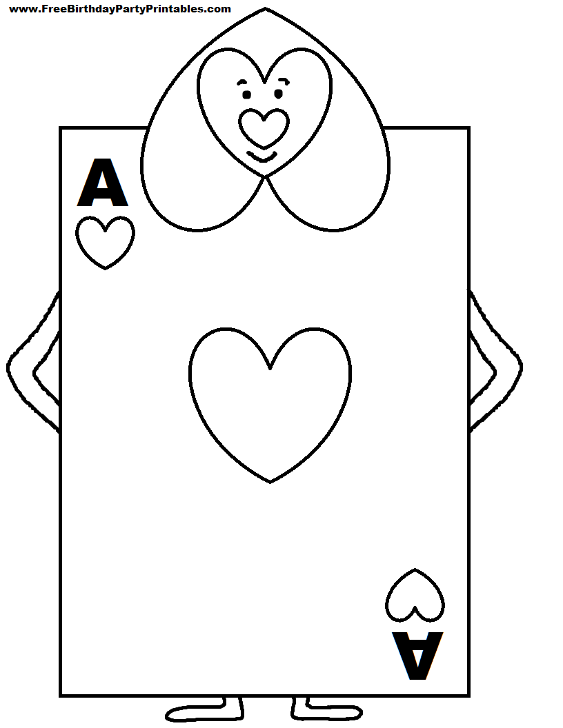 816x1056 Playing Cards Coloring Pages