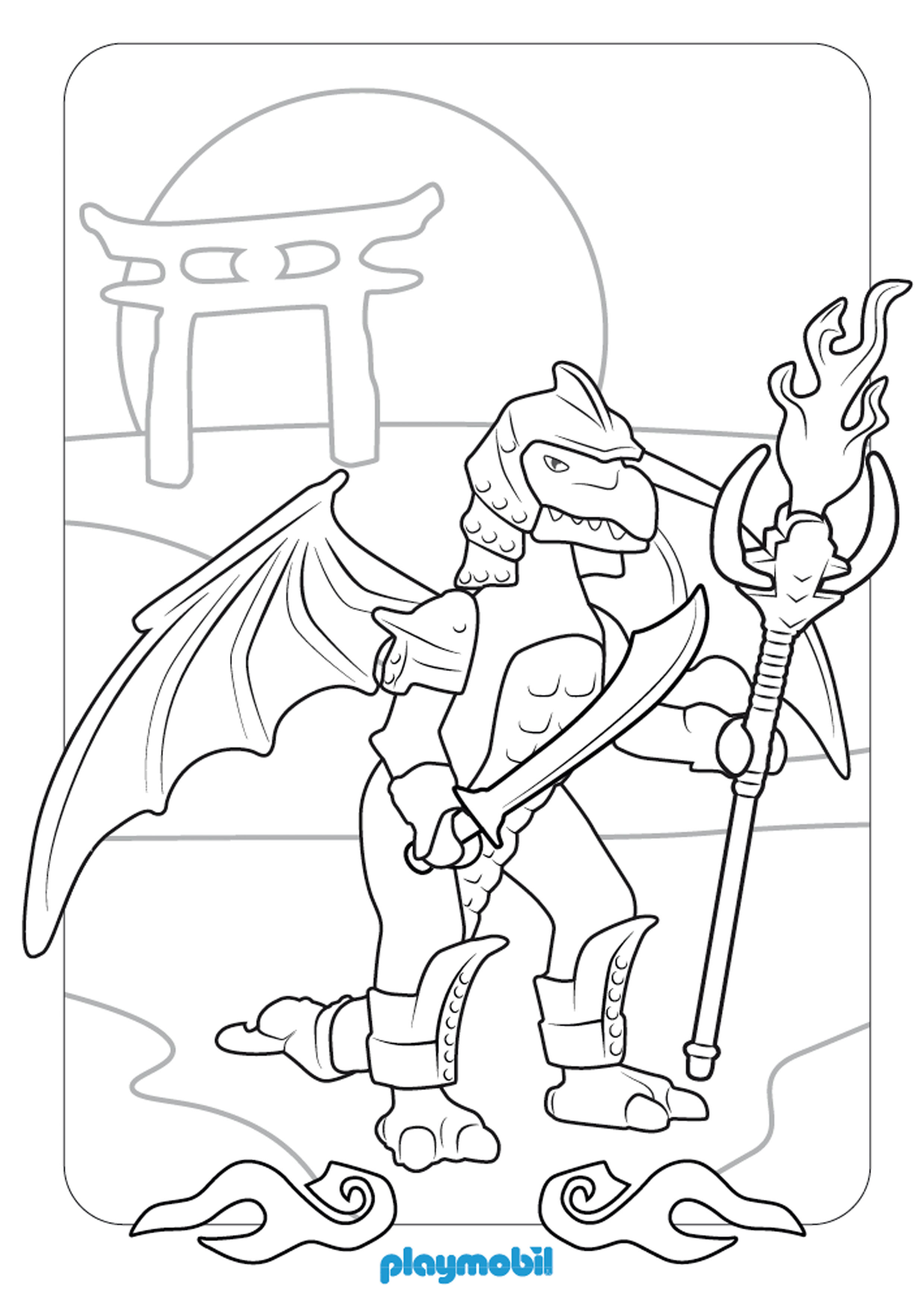 2480x3508 Playmobil Coloring Pages Dragon With Sword And Staff
