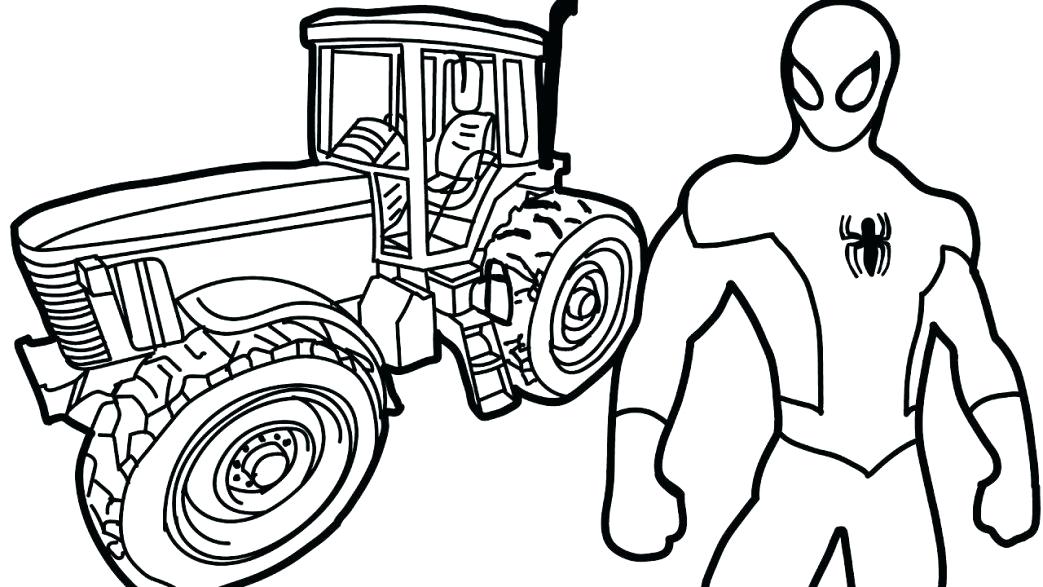 1043x587 Truck And Trailer Coloring Pages Tractor Plowing Page W Custom M